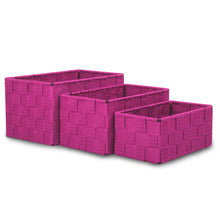Cargar imagen en el visor de la galería, Pack de 3 Cajas de Almacenaje Decorativas- Fucsia