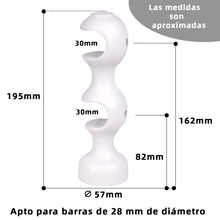 Cargar imagen en el visor de la galería, Pack de Dos Soportes de Madera para Barra Doble- Blanco