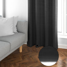 Cargar imagen en el visor de la galería, Cortinas de Salón Translúcidas, Lino, Modernas- Negro