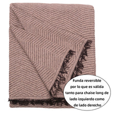 Cargar imagen en el visor de la galería, Colcha Multiusos Sofá Chaise Longue Espiga Universal 260x270cm, Forma de L- Camel Café