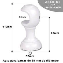 Cargar imagen en el visor de la galería, Pack de Dos Soportes para Barra de ø 28 mm- Blanco