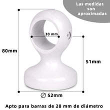 Cargar imagen en el visor de la galería, Pack de 2 Soportes Decorativos para Barra de Madera de Pared o Techo- Blanco
