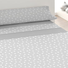 Cargar imagen en el visor de la galería, Juego Sábanas de Verano y Entretiempo 50% Algodón y 50% poliéster- Lunares Gris