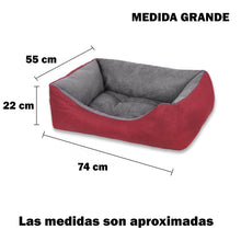 Cargar imagen en el visor de la galería, Cama para mascotas rellena de fibra - Granate - Grande