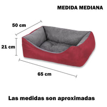 Cargar imagen en el visor de la galería, Cama para mascotas rellena de fibra - Granate - Mediana