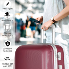 Cargar imagen en el visor de la galería, Maleta de estructura rígida - Mediana - Granate