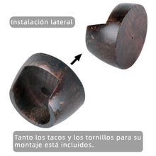 Cargar imagen en el visor de la galería, Soporte para Barra de Cortina Entre Paredes de Madera, 2unidades- Marrón