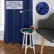 Cargar imagen en el visor de la galería, Cortinas Opacas, Blackout, Térmicas Aislantes del Frio y del Calor- Azul