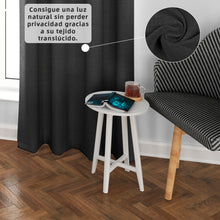 Cargar imagen en el visor de la galería, Cortinas de Salón Translúcidas, Lino, Modernas- Negro