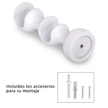Cargar imagen en el visor de la galería, Pack de Dos Soportes de Madera para Barra Doble- Blanco