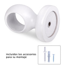 Cargar imagen en el visor de la galería, Pack de 2 Soportes Decorativos para Barra de Madera de Pared o Techo- Blanco