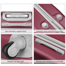 Cargar imagen en el visor de la galería, Maleta de estructura rígida - Mediana - Granate