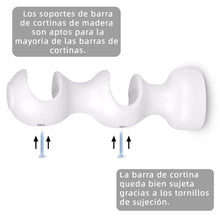Cargar imagen en el visor de la galería, Pack de Dos Soportes de Madera para Barra Doble- Blanco