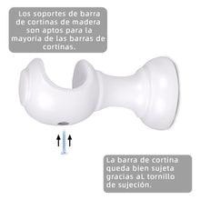 Cargar imagen en el visor de la galería, Pack de Dos Soportes para Barra de ø 28 mm- Blanco
