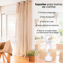 Cargar imagen en el visor de la galería, Pack de Dos Soportes de Madera para Barra Doble- Blanco