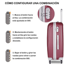 Cargar imagen en el visor de la galería, Maleta de estructura rígida - Mediana - Granate