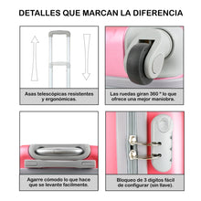 Cargar imagen en el visor de la galería, Maleta para equipaje de mano - Modelo U - Rosa