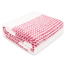 Cargar imagen en el visor de la galería, Manta Terciopelo Suave, Multiusos de Franela - Zig Zag Rojo