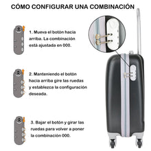 Cargar imagen en el visor de la galería, Maleta para equipaje de mano - Modelo U - Negro