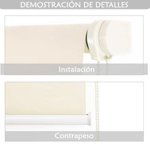 Cargar imagen en el visor de la galería, Estor Enrollable Translúcido Liso Beige
