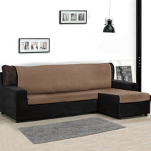 Cargar imagen en el visor de la galería, Colcha Multiusos Sofá Chaise Longue Espiga Universal 260x270cm, Forma de L- Camel Café