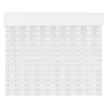 Cargar imagen en el visor de la galería, Cortina de cordón de PVC para interior o exterior en color blanco y transparente, para puertas de 90x210 cm.