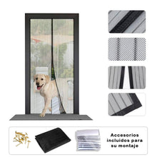 Cargar imagen en el visor de la galería, Mosquitera para Puerta Imantada, Cierre Magnético Automático. Ideal para Balcón, Patio, Salón