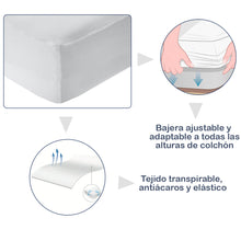 Cargar imagen en el visor de la galería, Protector de colchón rizo 100% Algodón-Cama 90