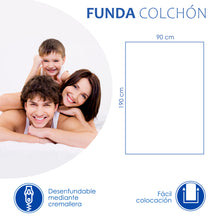 Cargar imagen en el visor de la galería, Funda de colchón con cierre de cremallera, 100% Poliéster- Cama 90