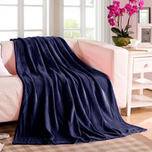 Cargar imagen en el visor de la galería, Manta Terciopelo Suave, Manta Coral- Azul Marino