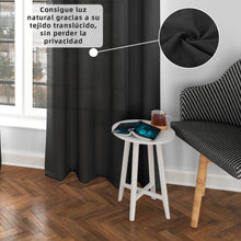 Cargar imagen en el visor de la galería, Cortinas Translúcidas de Salón 140x260cm, 2 Piezas- Negro