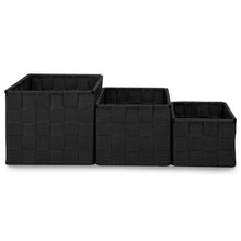 Cargar imagen en el visor de la galería, Pack de 3 Cajas de Almacenaje Decorativas- Negro