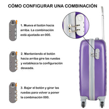 Cargar imagen en el visor de la galería, Maleta de estructura rígida - Modelo Cubo - Morado