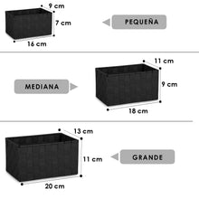 Cargar imagen en el visor de la galería, Pack de 3 Cajas de Almacenaje Decorativas- Negro