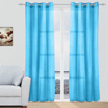 Cargar imagen en el visor de la galería, Cortinas modernas translucidas azules turquesa
