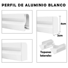Cargar imagen en el visor de la galería, Cortinas para Interior o Exterior Cordón PVC de 90x210cm- Blanco+Transparente C1