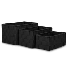 Cargar imagen en el visor de la galería, Pack de 3 Cajas de Almacenaje Decorativas- Negro