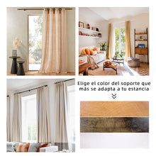 Cargar imagen en el visor de la galería, Pack de 2 Soportes Decorativos para Barra de Madera de Pared o Techo- Madera