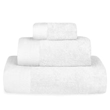 Cargar imagen en el visor de la galería, Juego de Toallas 100% Algodón de 500gsm. 1Baño+1Mano+1Bide, Blanco