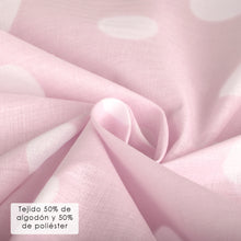 Cargar imagen en el visor de la galería, Juego Sábanas de Verano y Entretiempo 50% Algodón y 50% poliéster- Lunares Rosa