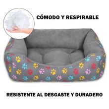 Cargar imagen en el visor de la galería, Cama para mascotas rellena de fibra - Huellas - Pequeña