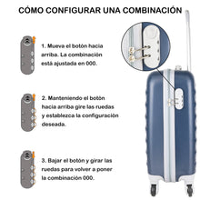 Cargar imagen en el visor de la galería, Maleta de estructura rígida - Modelo Cubo - Azul Oscuro