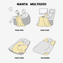 Cargar imagen en el visor de la galería, Manta Terciopelo Suave, Multiusos de Franela - Zig Zag Gris