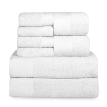 Cargar imagen en el visor de la galería, Juego de Toallas 100% Algodón de 500gsm.2Baño+2Mano+4Bide, Blanco