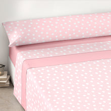 Cargar imagen en el visor de la galería, Juego Sábanas de Verano y Entretiempo 50% Algodón y 50% poliéster- Lunares Rosa