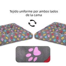 Cargar imagen en el visor de la galería, Cama de Mascota, Colchón o Colchoneta Reversible Estampada- Huellas
