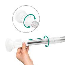 Cargar imagen en el visor de la galería, Barra extensible para ropero y cortina de ducha - 70 a 120 cm Plata