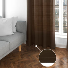 Cargar imagen en el visor de la galería, Cortinas Translúcidas de Salón 140x260cm, 2 Piezas- Marrón