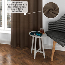 Cargar imagen en el visor de la galería, Cortinas Translúcidas de Salón 140x260cm, 2 Piezas- Marrón