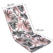 Cargar imagen en el visor de la galería, Cojín de Tumbona 120x50x3,5cm- Hojas Marrón
